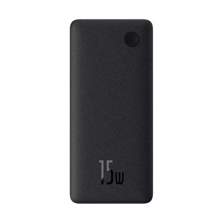 Baseus Airpow Lite powerbank 10000 mAh, 15W, fekete + USB Type-C, 30cm kábel
