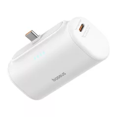   Baseus Compact gyorstöltő powerbank 5000 mAh, 20W USB Type-C csatlakozóval, fehér