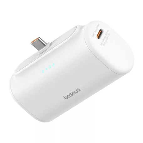 Baseus Compact gyorstöltő powerbank 5000 mAh, 20W USB Type-C csatlakozóval, fehér