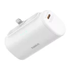 Baseus Compact gyorstöltő powerbank 5000 mAh, 20W iPhone csatlakozóval, fehér