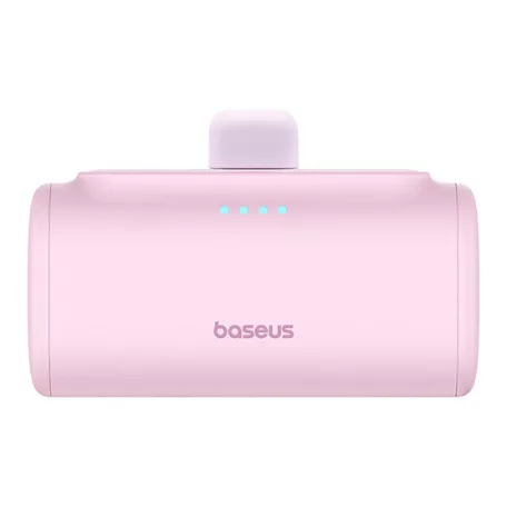 Baseus Compact gyorstöltő powerbank 5000 mAh, 20W iPhone csatlakozóval, rózsaszín