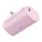 Baseus Compact gyorstöltő powerbank 5000 mAh, 20W iPhone csatlakozóval, rózsaszín