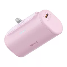   Baseus Compact gyorstöltő powerbank 5000 mAh, 20W iPhone csatlakozóval, rózsaszín