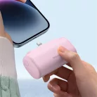 Baseus Compact gyorstöltő powerbank 5000 mAh, 20W iPhone csatlakozóval, rózsaszín
