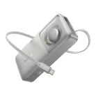 Baseus Free2Pull gyorstöltő powerbank 10000 mAh, 30W, beépített USB Type-C kábel, szürke