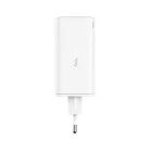 Baseus GaN6 Pro hálózati gyorstöltő 100W, 2×USB Type-C + 2×USB Type-A, fehér + 100W USB Type-C, 1m kábel