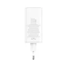 Baseus GaN6 Pro hálózati gyorstöltő 100W, 2×USB Type-C + 2×USB Type-A, fehér + 100W USB Type-C, 1m kábel