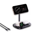 Baseus EnerFill FS41 3-in-1 vezeték nélküli töltő állvány 22,5W, fekete + USB Type-C, 1m kábel