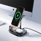 Baseus EnerFill FS41 3-in-1 vezeték nélküli töltő állvány 22,5W, fekete + USB Type-C, 1m kábel