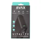 AVAX PB202B VITALITY PD/Type C 65W+QC 18W gyorstöltő Powerbank 20.000mAh, fekete - Dobozsérült termék