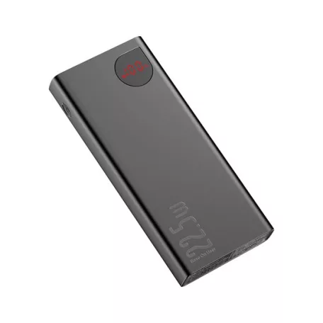 Baseus Adaman Metal gyorstöltő powerbank 20000 mAh, 22.5W, fekete + 3A USB Type-C, 30cm kábel