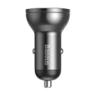 Baseus Digital Display autóstöltő 24W, 2×USB Type-A, fekete + 3.5A 3-in-1, 1.2m 3-színű kábel