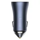 Baseus Golden Contactor Pro autós gyorstöltő 40W, USB Type-A + USB Type-C, szürke + 100W USB 1m kábel