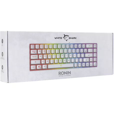 White Shark GK-2201W-HU RONIN vezetékes membrán gamer billentyűzet - fehér - HU