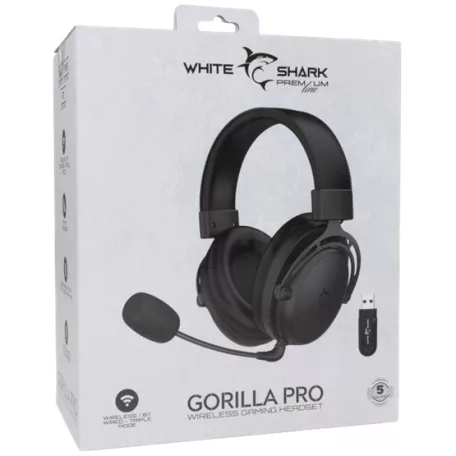 White Shark WGH-2443B GORILLA vezeték nélküli gamer fejhallgató mikrofonnal - fekete