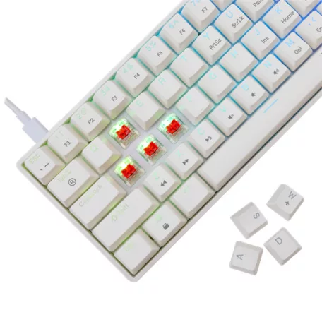 White Shark GK-004211W/R-US SHINOBI-2 vezetékes mechanikus gamer billentyűzet - fehér - US