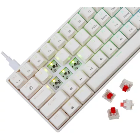 White Shark GK-004213V2-W/R-HU SHINOBI-2 vezetékes mechanikus gamer billentyűzet - fehér - HU /piros/