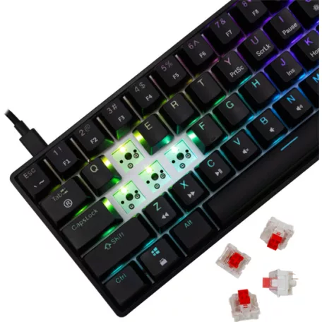 White Shark GK-004113B/R-HU SHINOBI-2 vezetékes mechanikus gamer billentyűzet - fekete - HU /piros/