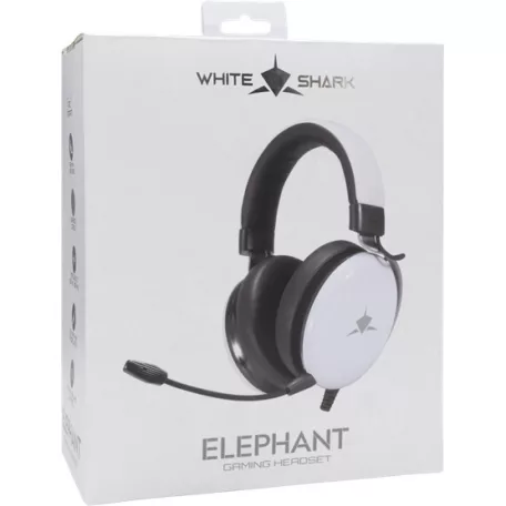 White Shark GH-2540W ELEPHANT vezetékes gamer fejhallgató mikrofonnal - fehér