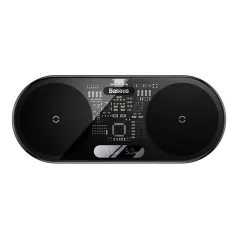   Baseus Digital LED Display 2-in-1 vezeték nélküli töltő 20W, fekete + 3A USB Type-A – USB Type-C,  1m kábel