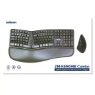Zalman ZM-K690M Magyar Ergonomikus Billentyűzet + egér Kombó (B-típusú egérrel)