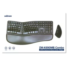   Zalman ZM-K690M Magyar Ergonomikus Billentyűzet + egér Kombó (B-típusú egérrel)