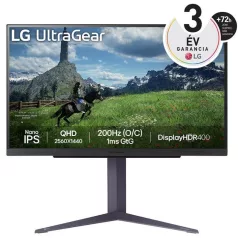  LG 27" 27GS85Q-B UltraGear™ IPS 16:9 QHD gaming 200 Hz-es monitor