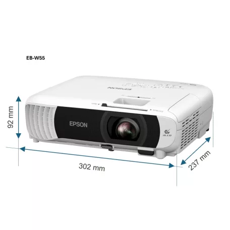 Epson EB-W55 WXGA lámpás projektor, Wi-Fi, 2xHDMI, 4000 lumen