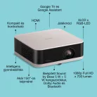 Epson Lifestudio Pop EF-61R hordozható smart projektor, Google TV, FHD