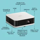Epson Lifestudio Pop EF-61W hordozható smart projektor, Google TV, FHD