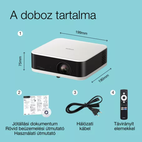 Epson Lifestudio Pop EF-61W hordozható smart projektor, Google TV, FHD
