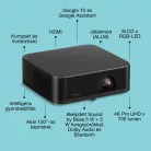 Epson LIFESTUDIO EF-62B hordozható smart projektor, Google TV,  4K Pro UHD