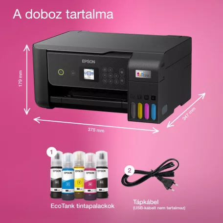 Epson EcoTank L3280 színes tintasugaras A4 MFP, WIFI, fekete