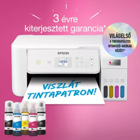 Epson EcoTank L3286 színes tintasugaras A4 MFP, WIFI, fehér