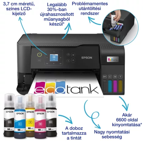 Epson EcoTank L3560 színes tintasugaras A4 MFP, WIFI