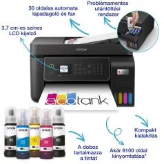   Epson Ecotank L5310 színes tintasugaras A4 4in1 MFP, ADF, WIFI, fekete