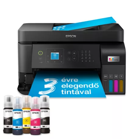 Epson Ecotank L5590 színes tintasugaras A4 4in1 MFP, ADF, WIFI, fekete