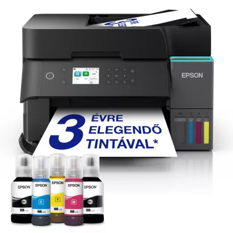 Epson EcoTank L6370 színes tintasugaras A4 MFP, ADF, duplex, LAN, WIFI, fekete