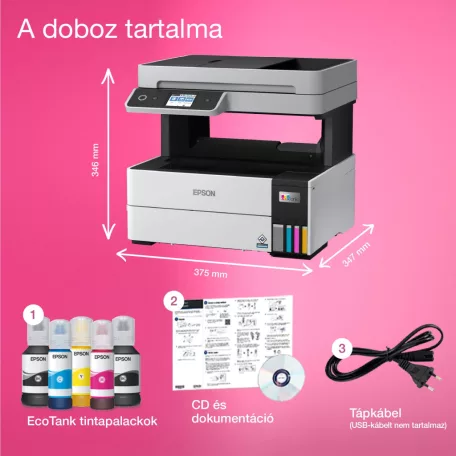 Epson EcoTank L6460 színes tintasugaras A4 MFP, ADF, duplex, LAN, WIFI