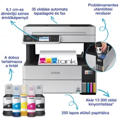   Epson EcoTank L6490 színes tintasugaras A4 MFP, ADF, duplex, LAN, WIFI, FAX