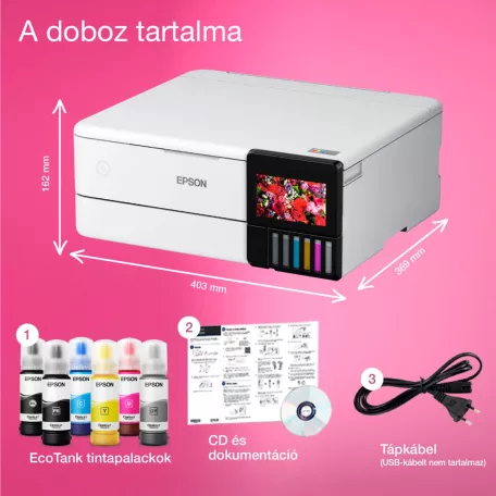 Epson EcoTank L8160 színes tintasugaras A4 fotó MFP, duplex, WIFI