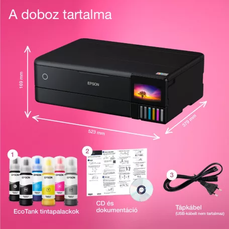Epson EcoTank L8180 színes tintasugaras A3+ fotó MFP, duplex, WIFI