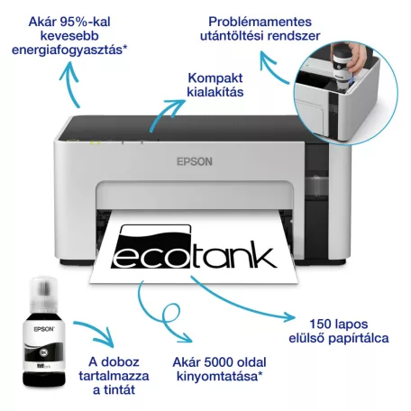 Epson EcoTank M1120 mono A4 tintasugaras nyomtató, WIFI