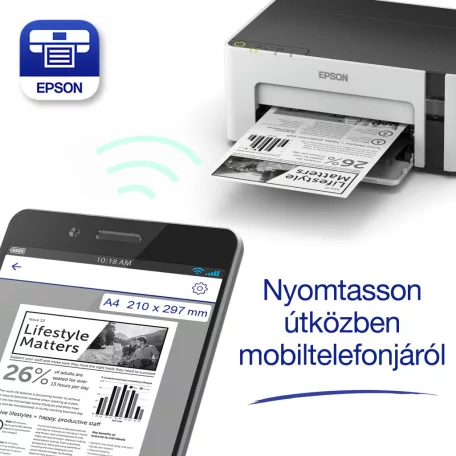 Epson EcoTank M1120 mono A4 tintasugaras nyomtató, WIFI
