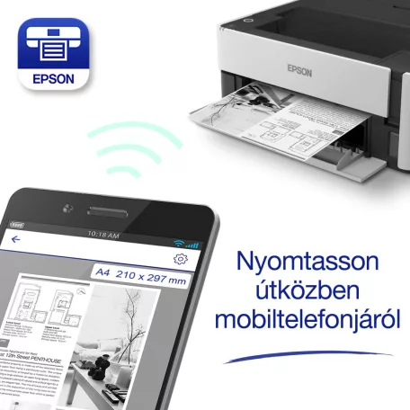 Epson EcoTank M1170 mono A4 tintasugaras nyomtató, duplex, LAN, WIFI
