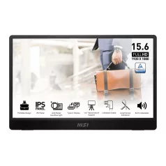   MSI PRO MP161 E2 15.6" FHD Type-C hordozható monitor, fekete