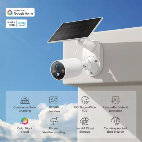 TP-LINK Tapo C425 Okos vezeték nélküli biztonsági kamera és Solar panel