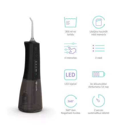 TrueLife AquaFloss Compact L100 Black szájzuhany fekete