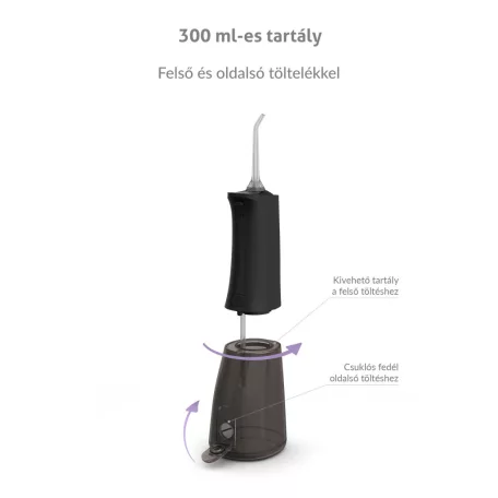 TrueLife AquaFloss Compact L100 Black szájzuhany fekete