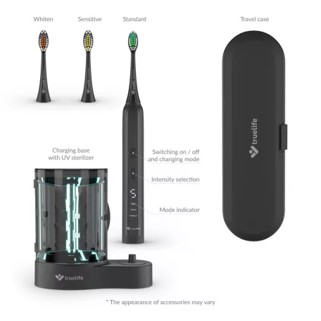 TrueLife SonicBrush K150 Elektromos fogkefe UV sterilizálóval fekete